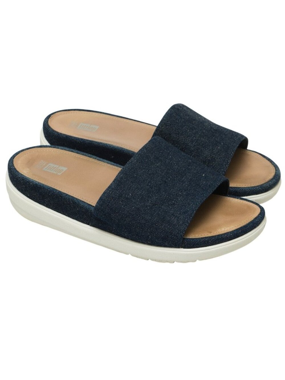 FitFlop Loosh Luxe Blue Denim Slide Size 8 Limited Edition Comfort Sandals